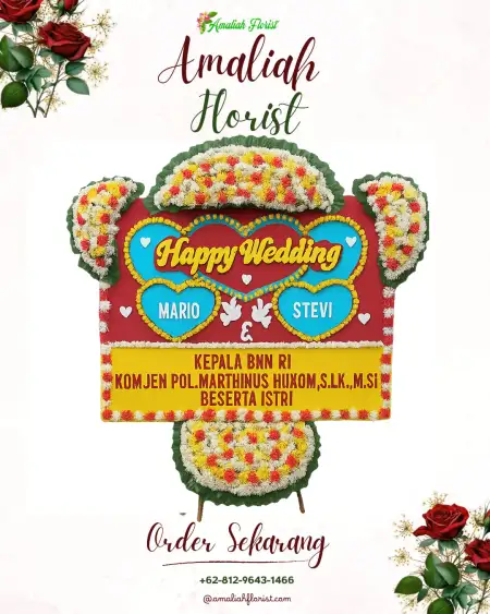 Papan Bunga Pernikahan Simolawang